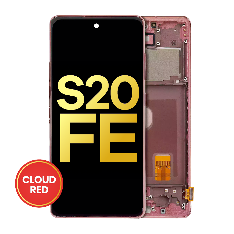 OLED Assembly With Frame For Samsung Galaxy S20 FE 4G / 5G (Refurbished) (Cloud Red)