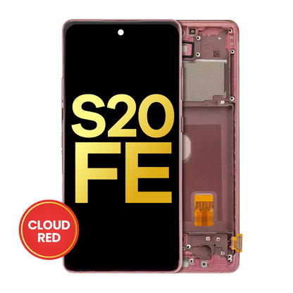 OLED Assembly With Frame For Samsung Galaxy S20 FE 4G / 5G (Refurbished) (Cloud Red)