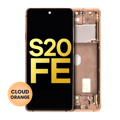 OLED Assembly With Frame For Samsung Galaxy S20 FE 4G / 5G (Refurbished) (Cloud Orange)