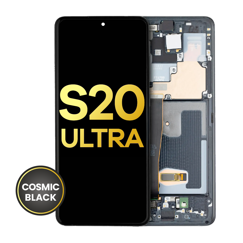 OLED Assembly With Frame For Samsung Galaxy S20 Ultra 5G (Refurbished) (Cosmic Black)