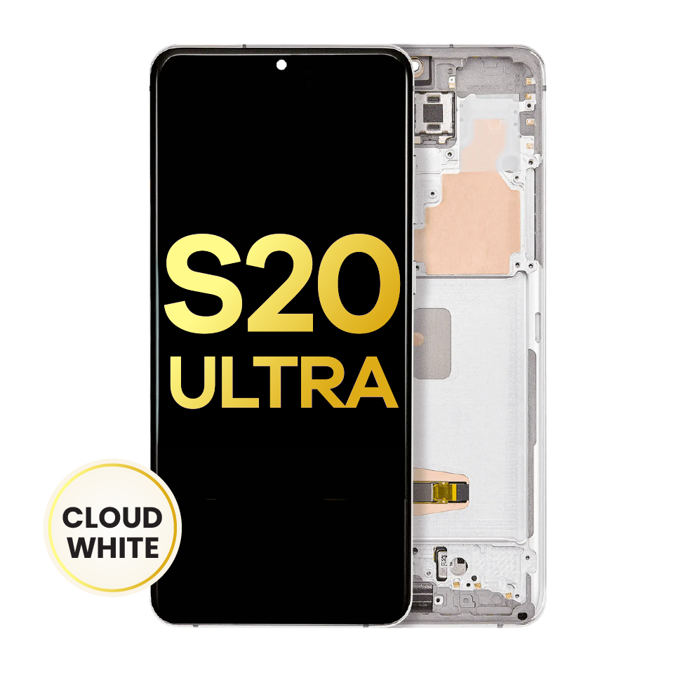 OLED Assembly With Frame For Samsung Galaxy S20 Ultra 5G (Refurbished) (Cloud White)