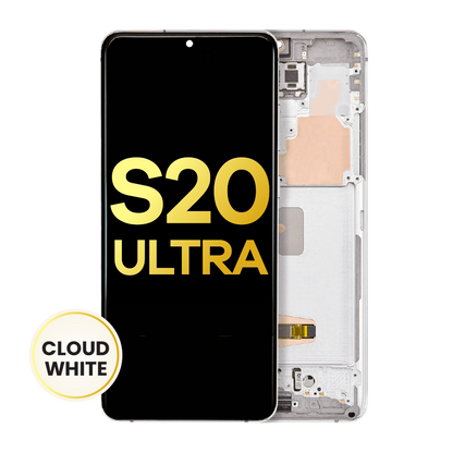 OLED Assembly With Frame For Samsung Galaxy S20 Ultra 5G (Refurbished) (Cloud White)