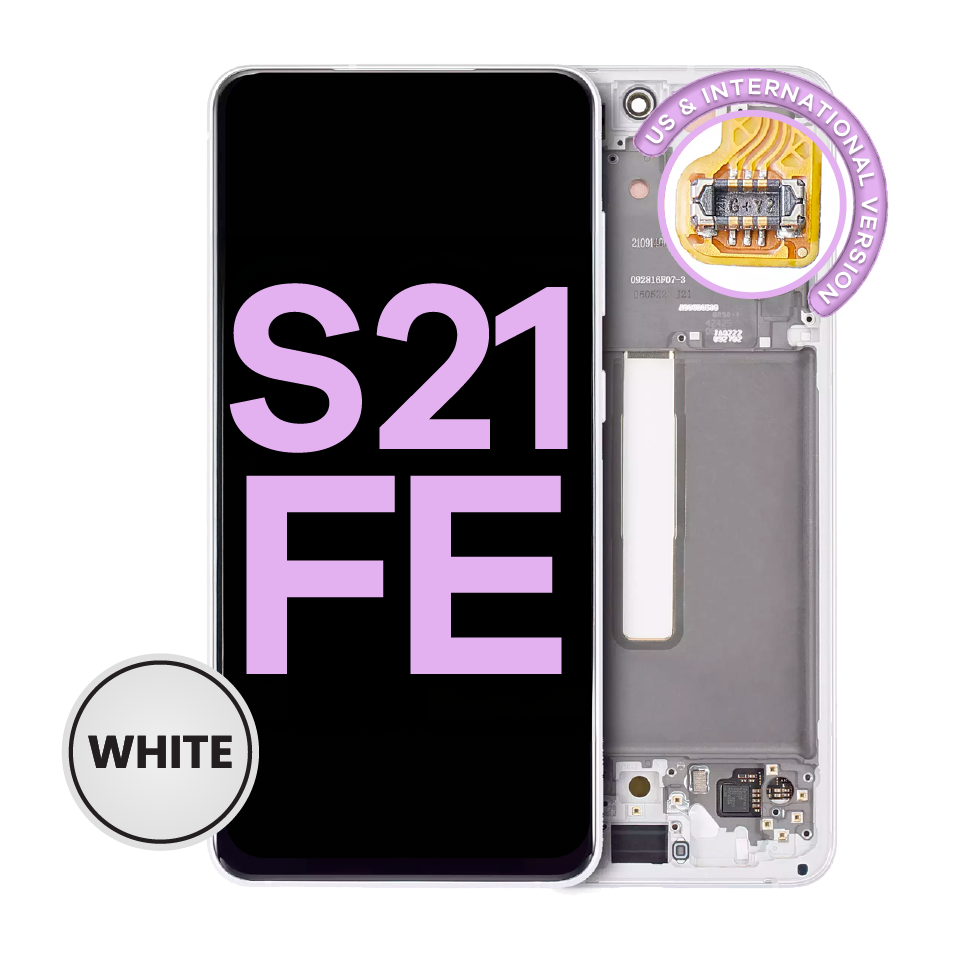 OLED Assembly With Frame For Samsung Galaxy S21 FE 5G (US & International Version) (Service Pack) (White)