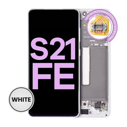 OLED Assembly With Frame For Samsung Galaxy S21 FE 5G (US & International Version) (Service Pack) (White)