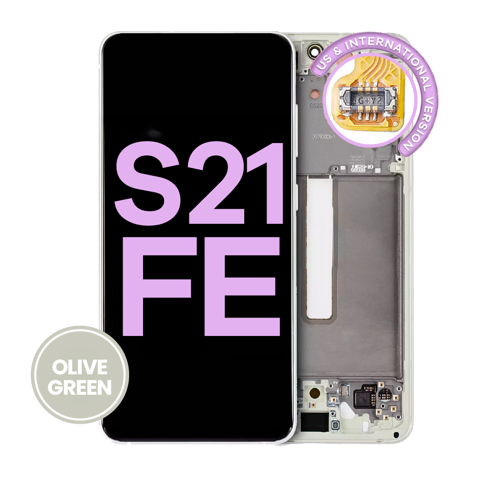 OLED Assembly With Frame For Samsung Galaxy S21 FE 5G (US & International Version) (Service Pack) (Olive Green)
