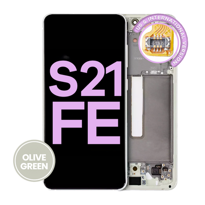 OLED Assembly With Frame For Samsung Galaxy S21 FE 5G (US & International Version) (Service Pack) (Olive Green)