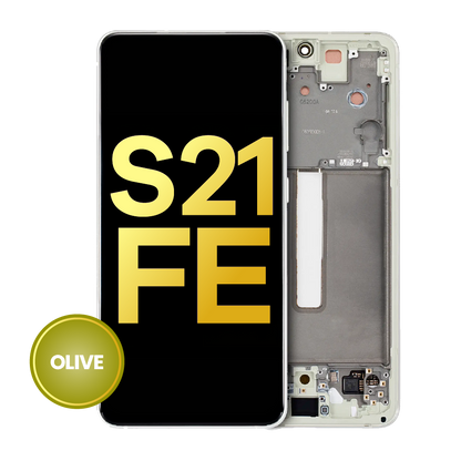 OLED Assembly With Frame For Samsung Galaxy S21 FE 5G (US & International) (Refurbished) (Olive Green)