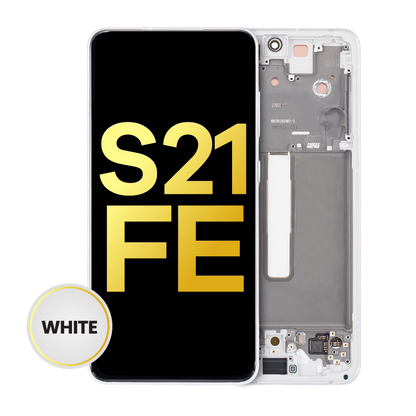OLED Assembly With Frame For Samsung Galaxy S21 FE 5G (US & International) (Refurbished) (White)
