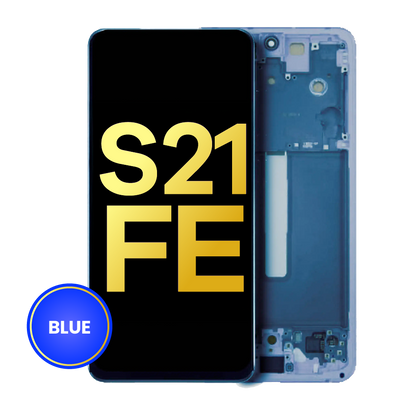 OLED Assembly With Frame For Samsung Galaxy S21 FE 5G (US & International) (Refurbished) (Blue)