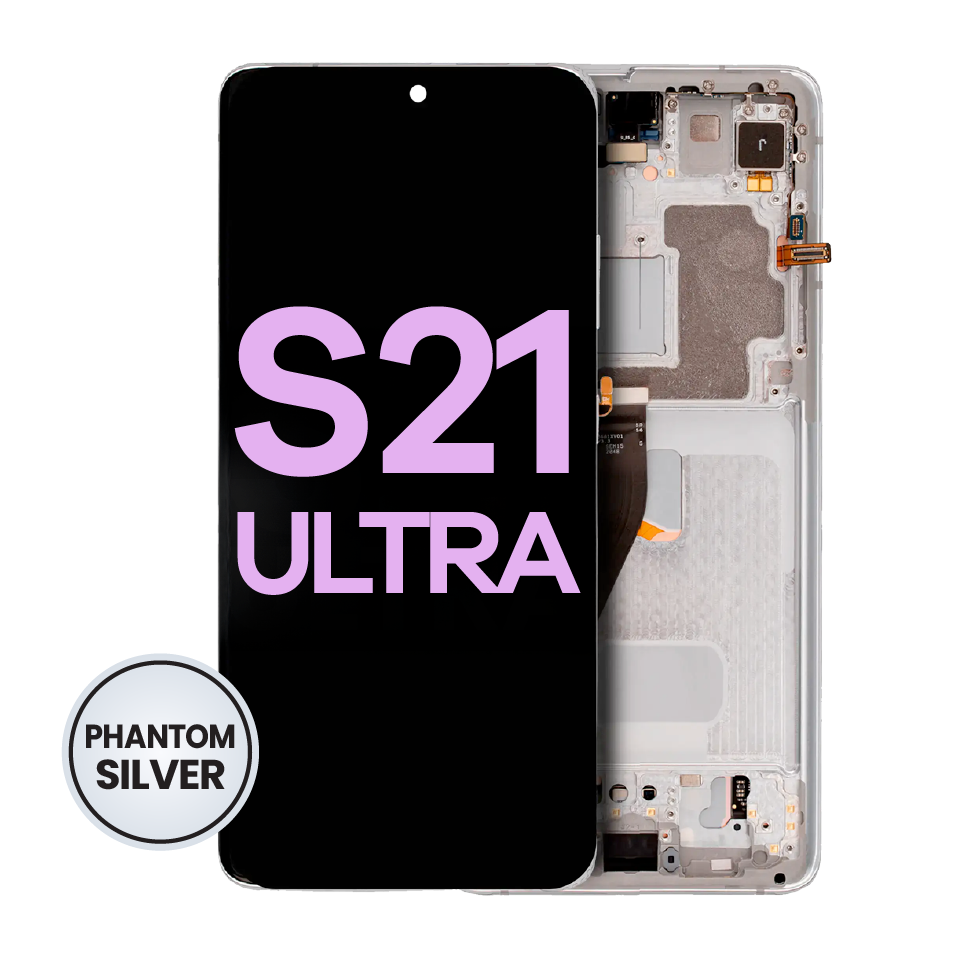 OLED Assembly With Frame For Samsung Galaxy S21 Ultra 5G (Service Pack) (Phantom Silver)