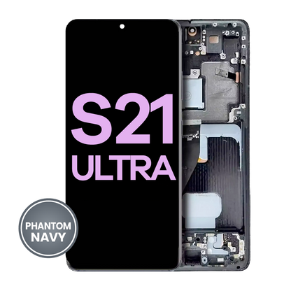 OLED Assembly With Frame For Samsung Galaxy S21 Ultra 5G (Service Pack) (Phantom Navy)