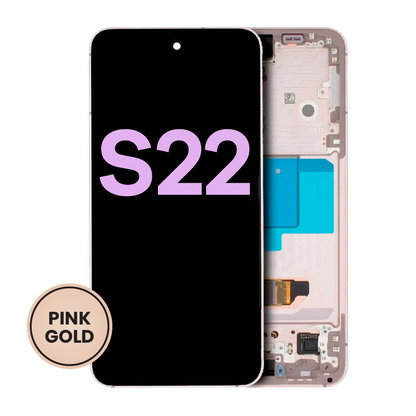 OLED Assembly With Frame For Samsung Galaxy S22 5G (Service Pack) (Pink Gold)