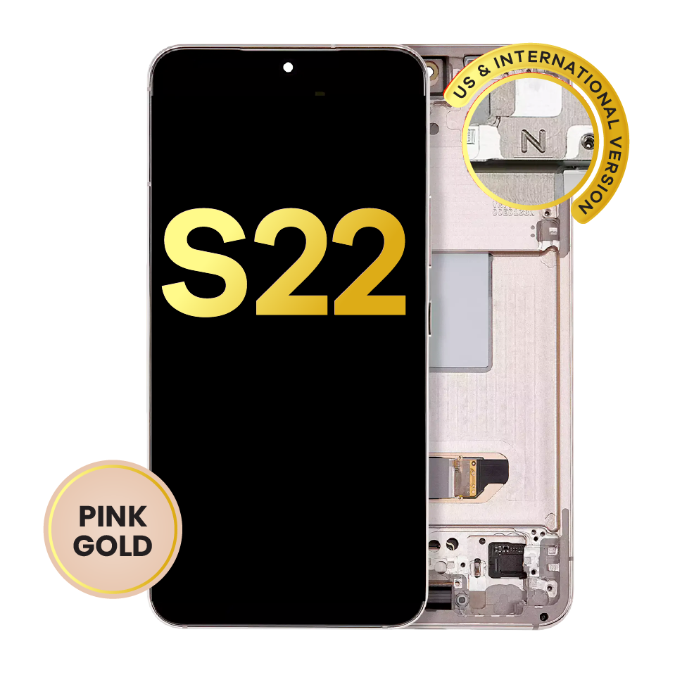 OLED Assembly With Frame For Samsung Galaxy S22 5G (US & International Version) (Refurbished) (Pink Gold)