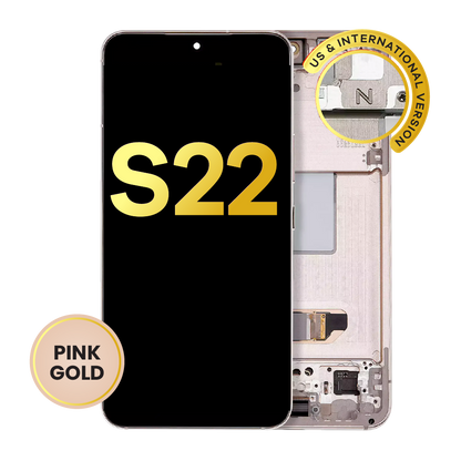 OLED Assembly With Frame For Samsung Galaxy S22 5G (US & International Version) (Refurbished) (Pink Gold)