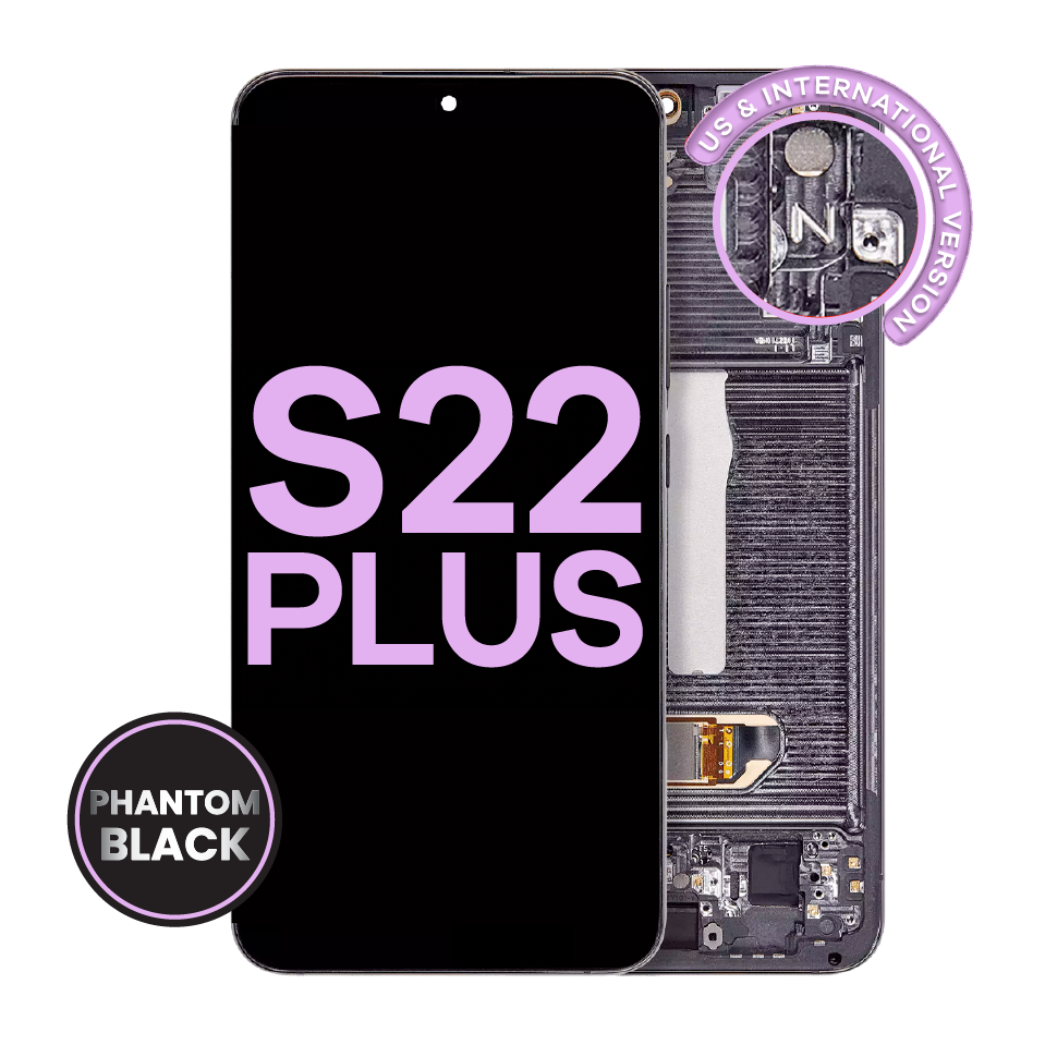OLED Assembly With Frame For Samsung Galaxy S22 Plus 5G (US & International Version) (Aftermarket Plus) (Phantom Black)