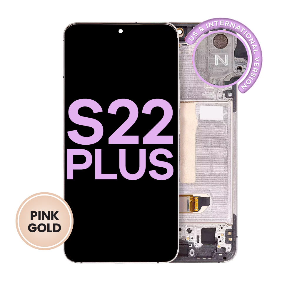 OLED Assembly With Frame For Samsung Galaxy S22 Plus 5G (US & International Version) (Aftermarket Plus) (Pink Gold / Violet)