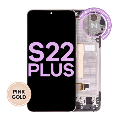 OLED Assembly With Frame For Samsung Galaxy S22 Plus 5G (US & International Version) (Aftermarket Plus) (Pink Gold / Violet)