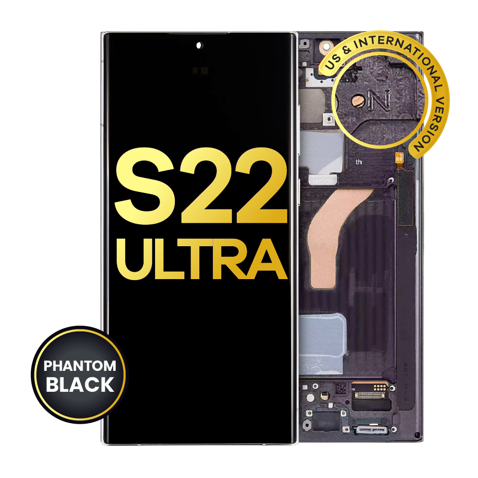 OLED Assembly With Frame For Samsung Galaxy S22 Ultra 5G (US & International Version) (Refurbished) (Phantom Black)