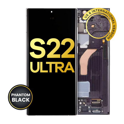 OLED Assembly With Frame For Samsung Galaxy S22 Ultra 5G (US & International Version) (Refurbished) (Phantom Black)