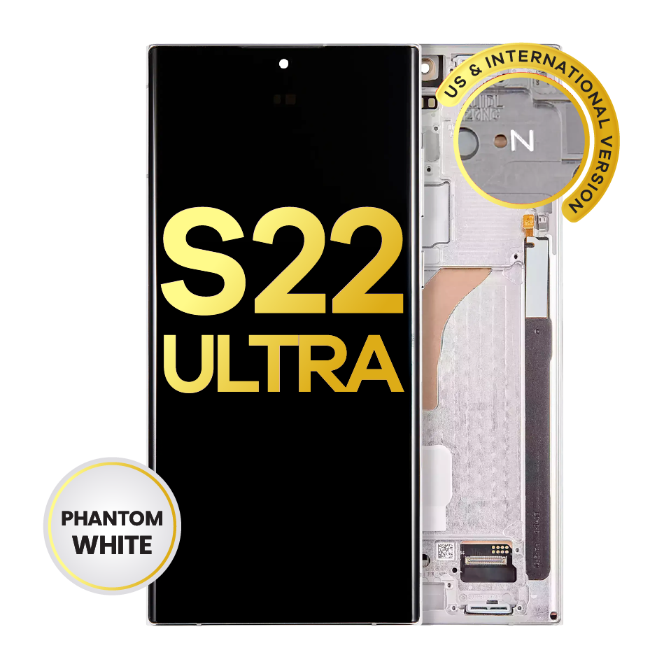 OLED Assembly With Frame For Samsung Galaxy S22 Ultra 5G (US & International Version) (Refurbished) (Phantom White)