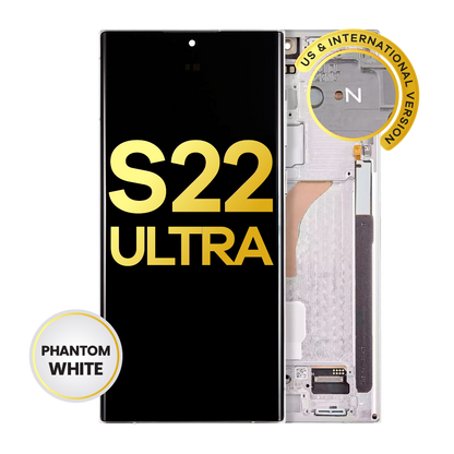 OLED Assembly With Frame For Samsung Galaxy S22 Ultra 5G (US & International Version) (Refurbished) (Phantom White)