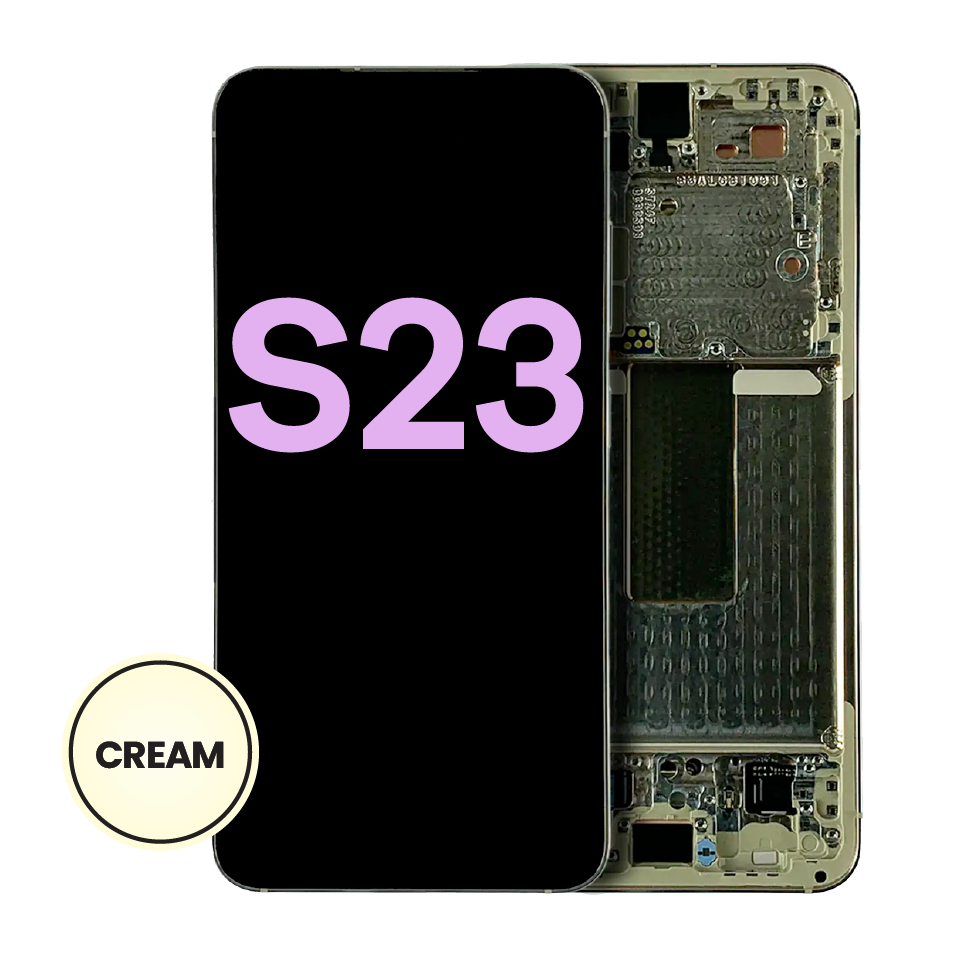 OLED Assembly With Frame For Samsung Galaxy S23 5G (US & International) (Service Pack) (Cream)