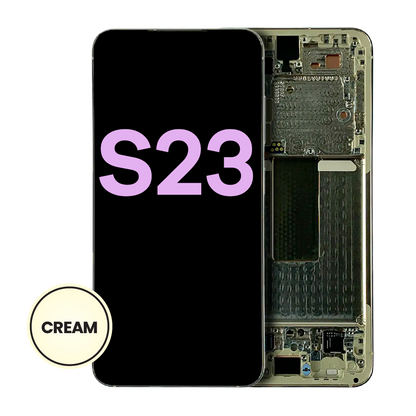 OLED Assembly With Frame For Samsung Galaxy S23 5G (US & International) (Service Pack) (Cream)