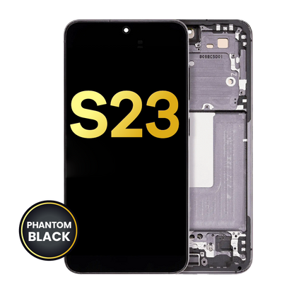 OLED Assembly With Frame For Samsung Galaxy S23 5G (US & International) (Refurbished) (Phantom Black)
