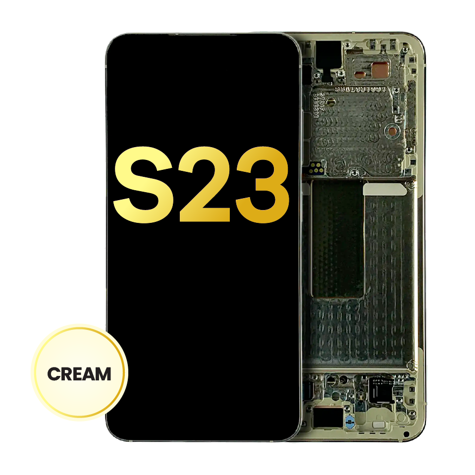 OLED Assembly With Frame For Samsung Galaxy S23 5G (US & International) (Refurbished) (Cream)