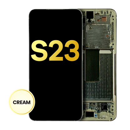 OLED Assembly With Frame For Samsung Galaxy S23 5G (US & International) (Refurbished) (Cream)