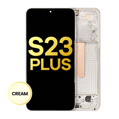 OLED Assembly With Frame For Samsung Galaxy S23 Plus 5G (US & International) (Refurbished) (Cream)