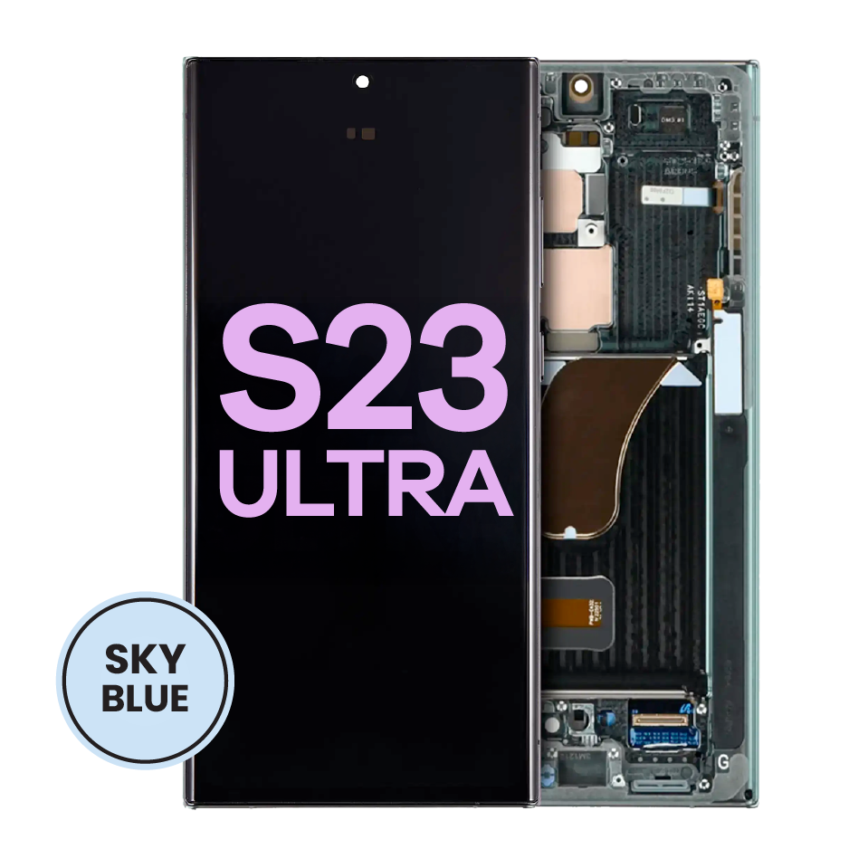 OLED Assembly With Frame For Samsung Galaxy S23 Ultra 5G (US & International) (Service Pack) (Sky Blue & Lime)