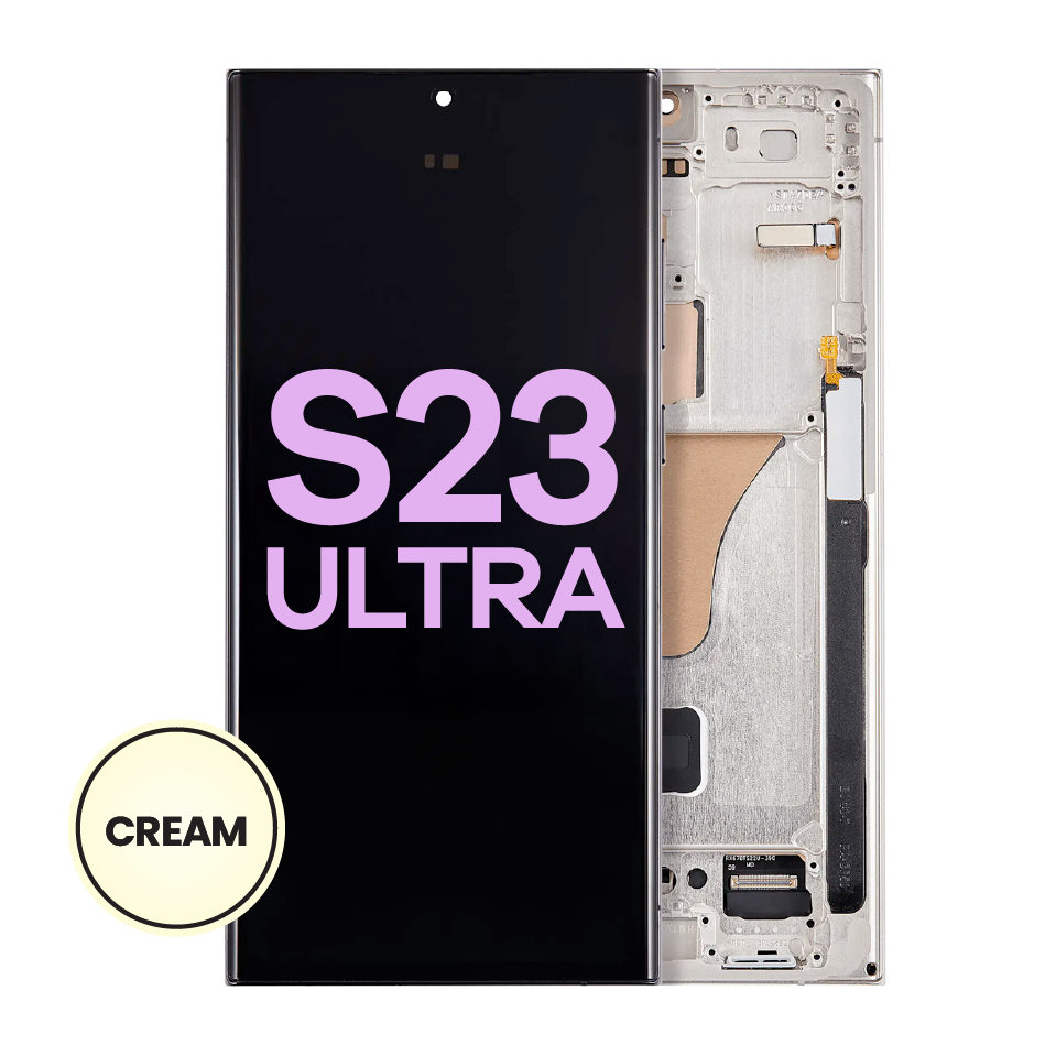 OLED Assembly With Frame For Samsung Galaxy S23 Ultra 5G (US & International) (Service Pack) (Cream)