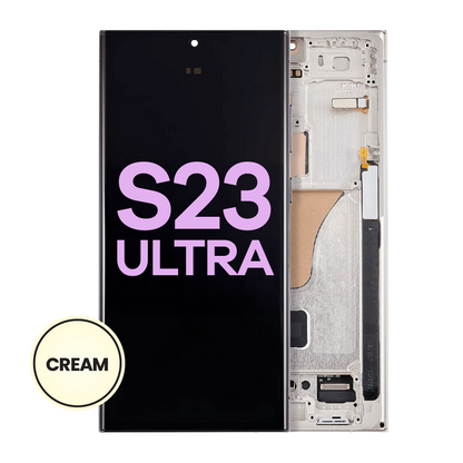OLED Assembly With Frame For Samsung Galaxy S23 Ultra 5G (US & International) (Service Pack) (Cream)