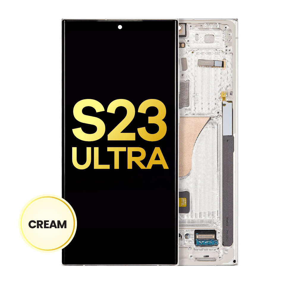 OLED Assembly With Frame For Samsung Galaxy S23 Ultra (US & International) (Refurbished) (Cream)