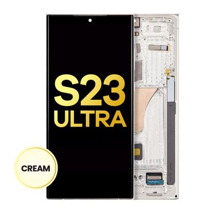 OLED Assembly With Frame For Samsung Galaxy S23 Ultra (US & International) (Refurbished) (Cream)