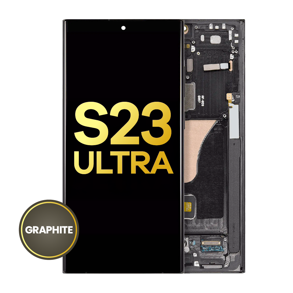 OLED Assembly With Frame For Samsung Galaxy S23 Ultra (US & International) (Refurbished) (Graphite / Red)