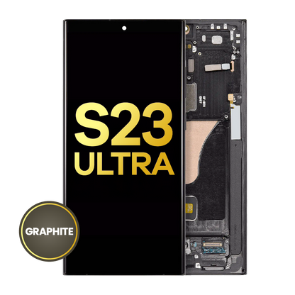 OLED Assembly With Frame For Samsung Galaxy S23 Ultra (US & International) (Refurbished) (Graphite / Red)