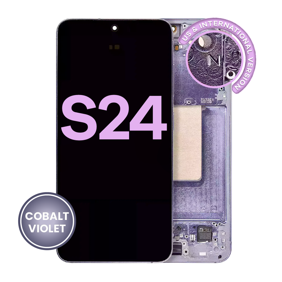 OLED Assembly With Frame For Samsung Galaxy S24 5G (US & International Version) (Service Pack) (Cobalt Violet)