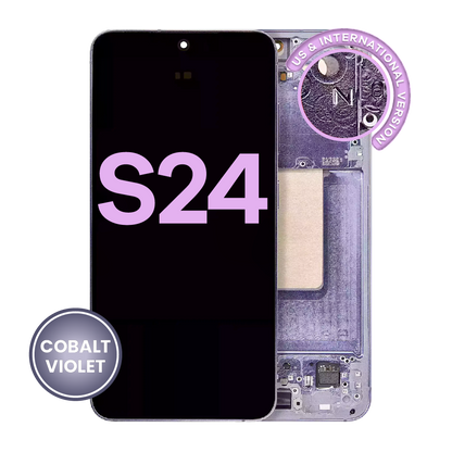 OLED Assembly With Frame For Samsung Galaxy S24 5G (US & International Version) (Service Pack) (Cobalt Violet)
