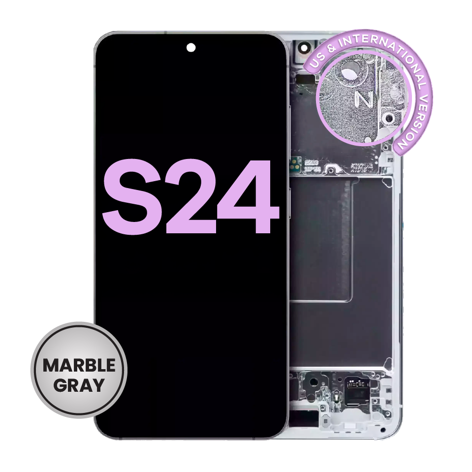 OLED Assembly With Frame For Samsung Galaxy S24 5G (US & International Version) (Service Pack) (Marble Grey)
