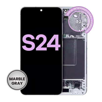 OLED Assembly With Frame For Samsung Galaxy S24 5G (US & International Version) (Service Pack) (Marble Grey)