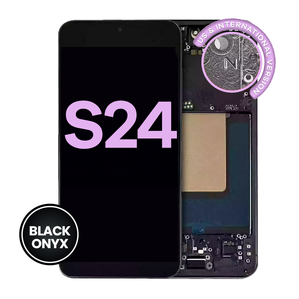 OLED Assembly With Frame For Samsung Galaxy S24 5G (US & International Version) (Service Pack) (Onyx Black)