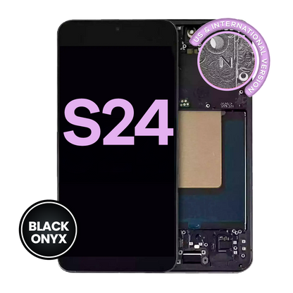 OLED Assembly With Frame For Samsung Galaxy S24 5G (US & International Version) (Service Pack) (Onyx Black)