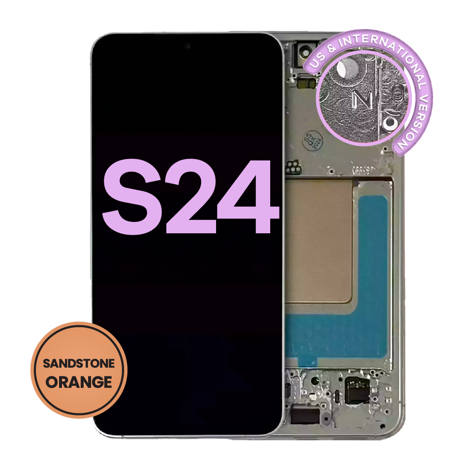 OLED Assembly With Frame For Samsung Galaxy S24 5G (US & International Version) (Service Pack) (Sandstone Orange)