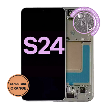 OLED Assembly With Frame For Samsung Galaxy S24 5G (US & International Version) (Service Pack) (Sandstone Orange)