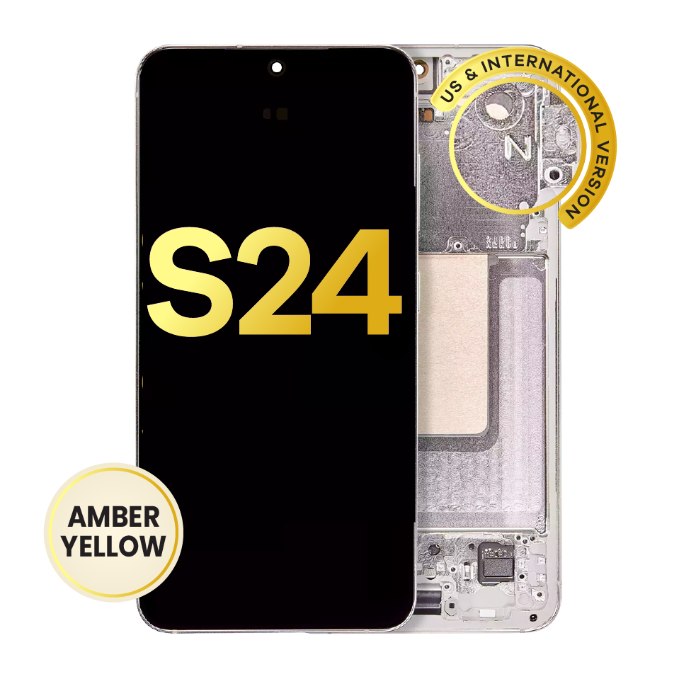 OLED Assembly With Frame For Samsung Galaxy S24 5G (US & International Version) (Refurbished) (Amber Yellow)