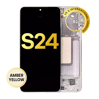 OLED Assembly With Frame For Samsung Galaxy S24 5G (US & International Version) (Refurbished) (Amber Yellow)