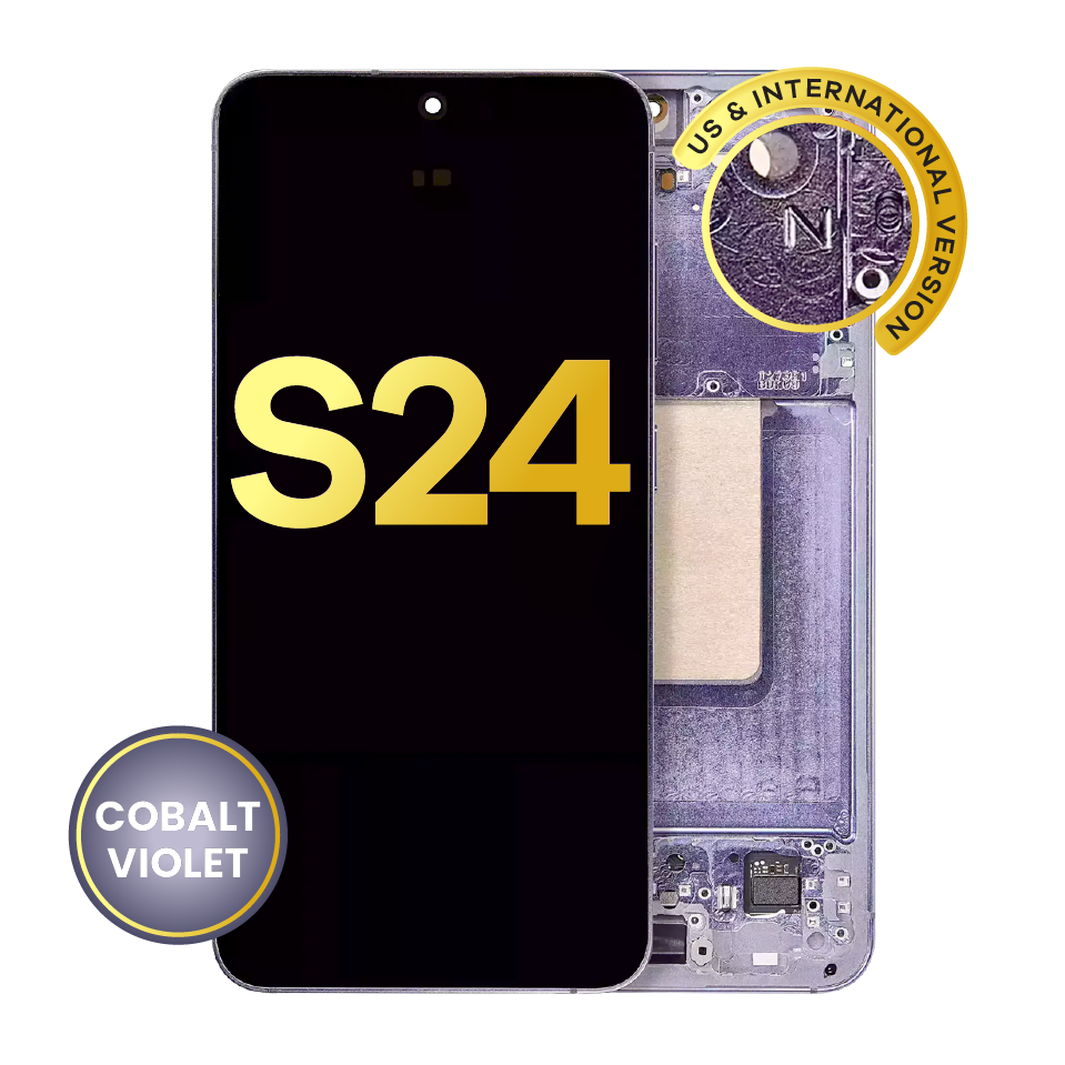 OLED Assembly With Frame For Samsung Galaxy S24 5G (US & International Version) (Refurbished) (Cobalt Violet)