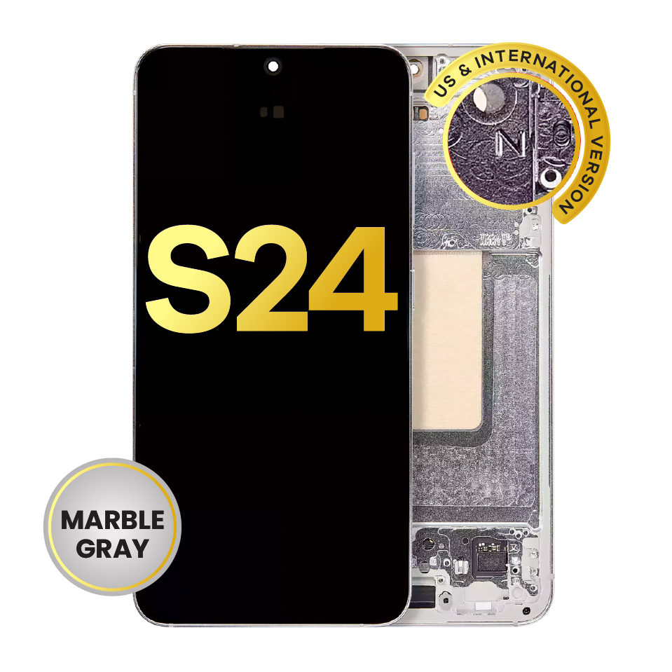 OLED Assembly With Frame For Samsung Galaxy S24 5G (US & International Version) (Refurbished) (Marble Grey)